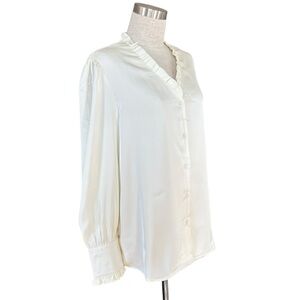 Academia Classic Victorian Silky Ivory Cream Blouse